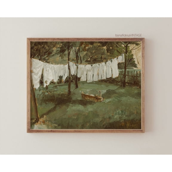 Kiloa Vintage Farmhouse Laundry Room Wall Art Poster, 16x24 UNFRAMED