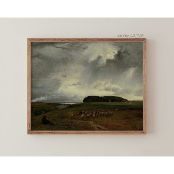 Kiloa Vintage Moody Landscape Clouds Sky Wall Art Poster, 16x24 UNFRAMED