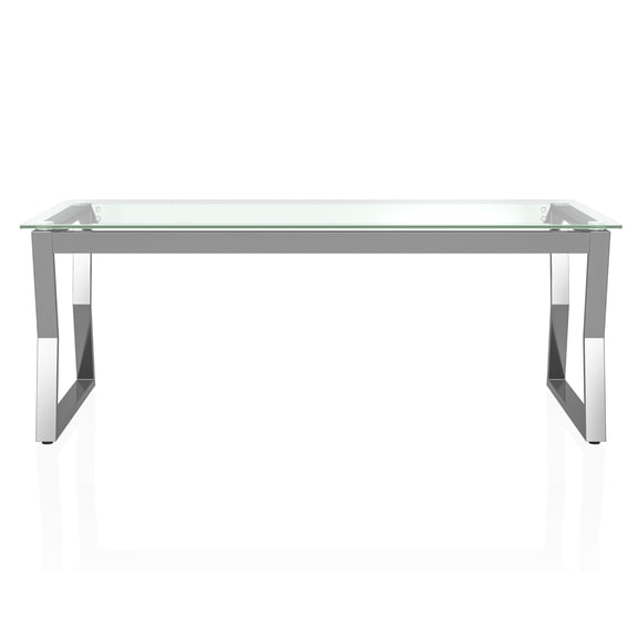 Kiloran Glass Top Rectangle Coffee Table, Chrome