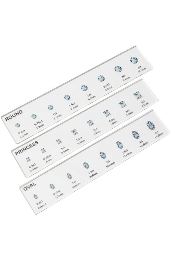 2025 New Size Shape Sizer Kit – Engagement Ring Size Comparison Tool for Round Oval Shape