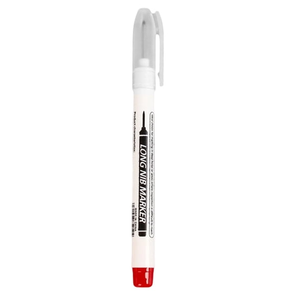 Kilougeis 2026 New 1Pc Long Head Deep Hole Markers, 3Ml Carpenter Ink Marker Pens Long Nib Marker for Construction Marker, Metal Marking(Red)