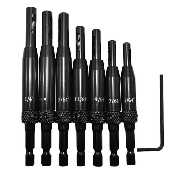 Kilougeis 2026 New Hole Hinge Puncher Tools Center Tapper 7Pcs Centering Bit Doors Drill Wood Tools & Home Improvement