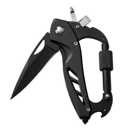 Kilougeis 2026 New Multitool Carabiner with Pocket Knife, Carabiners with Folding Knives, Window Breaker and Screwdriver, Survival Gear for Camping Hiking