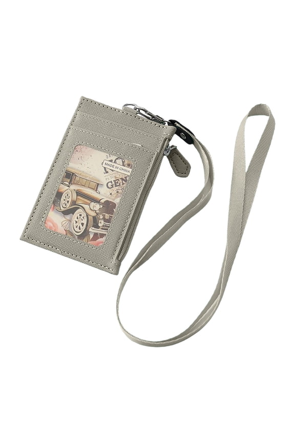 2026 New Pu Leather Neck Lanyard Card Holder Blocking Badge Wallet with Detachable Strap for Id Access Cards Work Travel and Events