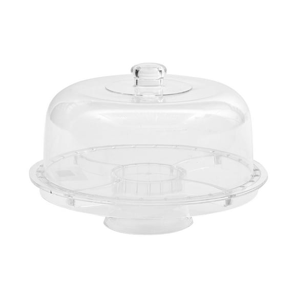 Kilougeis 2026 New Transparent Cake Rack Plate Cake Tray High Leg Plastic Living Room Tea Table Sum Candy Dessert Dried Plate