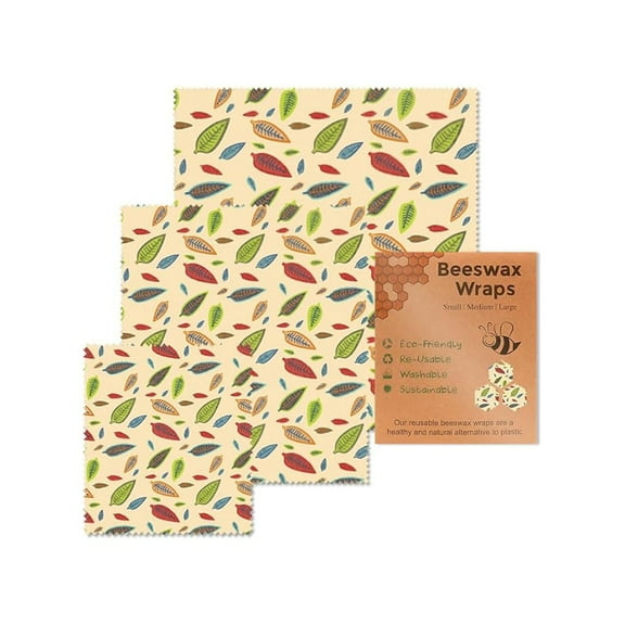 Kilougeis 2025 New Beeswax Wraps for Food 3 Reusable Food Sheets for Fruits and Vegetables 2024 New Food Paper Sheets Plastic Biodegradable Recyclable and
