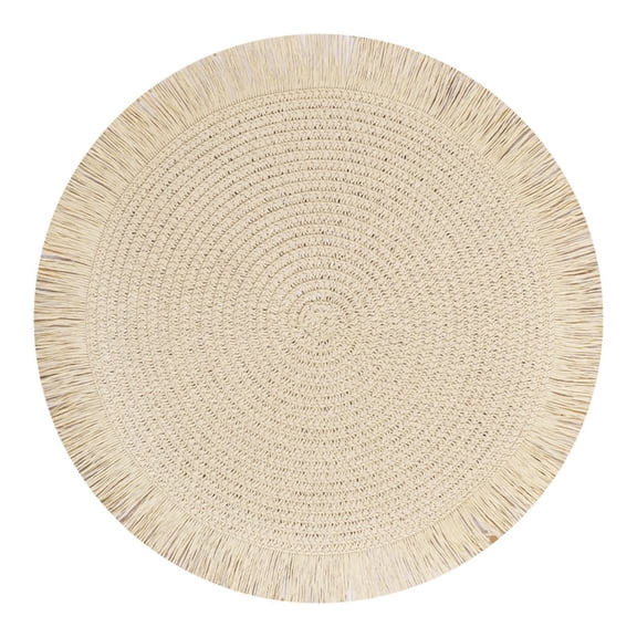 Kilougeis Boho Round Paper Placemats,4 Fall Round Cotton Table Mats,Fall Placemats, Rustic Woven Fade-Safe Tablemats, Braided Placemats for Fall Kitchen Dining Home Christmas Decoration 2025 New