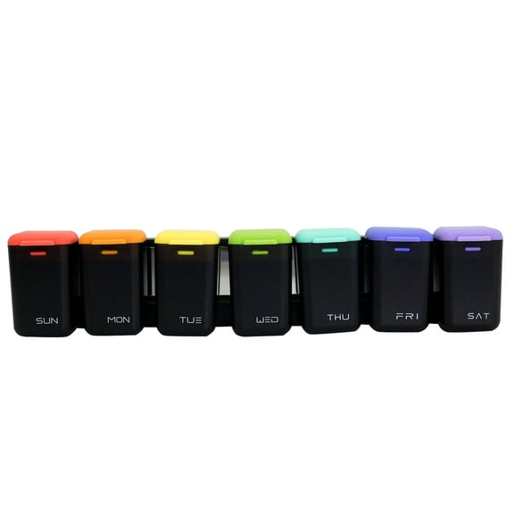 Kilougeis Colorful 7 Day Storage Box for Convenient Daily Management, Oversized Daily Medicine Pill organizer for Vitamins, Big Pill Container, Medication Dispenser Rainbow Big Promotion