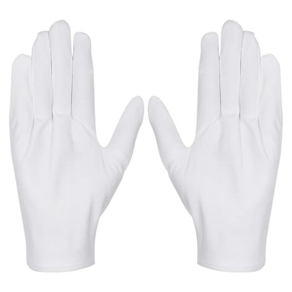 Kilougeis Cotton Gloves, 12 Pairs White Washable Stretchable Gloves for Dry Hands for Women Men Eczema Dry Hands Moisturizing Serving Archival Cleaning Jewelry Silver inspection-2025 New