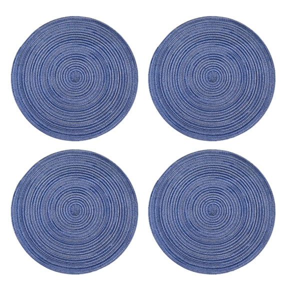 Kilougeis Hot Sale Fall Placemats Kitchen Mat Round Placemats Set of 4 Round Table Placemats Braided Cotton Place Mats 15 inch for Kitchen Dining Table Holiday Party