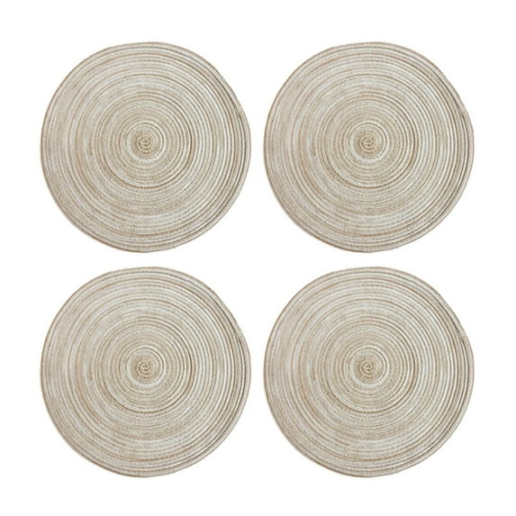 Kilougeis Hot Sale Fall Placemats Kitchen Mat Round Placemats Set of 4 Round Table Placemats Braided Cotton Place Mats 15 inch for Kitchen Dining Table Holiday Party