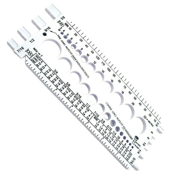 Kilougeis Hot Sale Nut Bolt Thread Gauge Screw Nut Size Thread Metric Checker inch Plastic Bolt Gauge Sizing Tool Measurement Identifier with inch and Centimeter Ruler