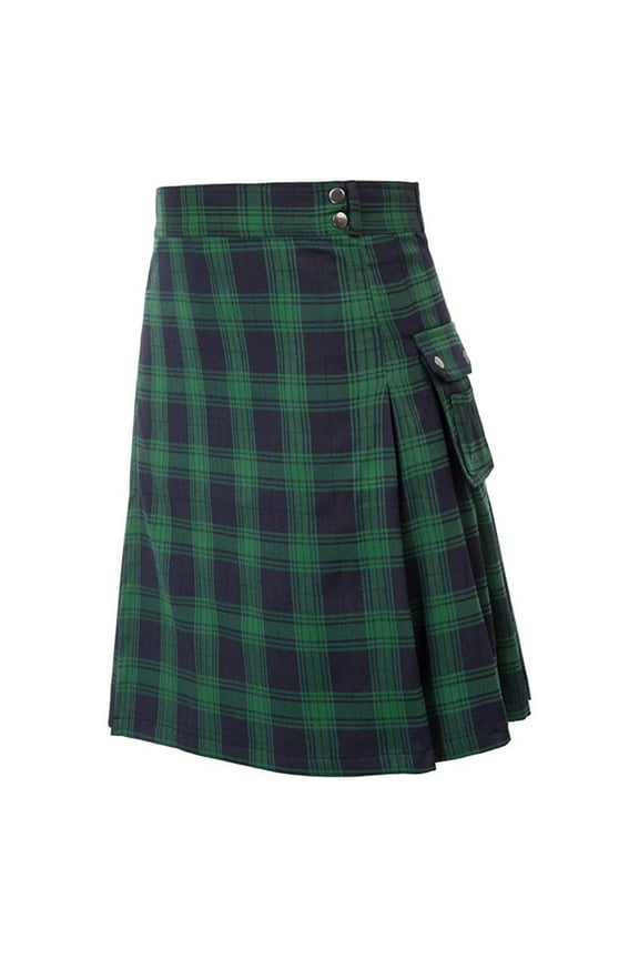 Kilt for Men Utility Kilt Cotton Kilt Modern Plaid Pleated Tartan Scottish Traditional Men's Big & Tall Kilt Vintage Gothic Punk Skirts