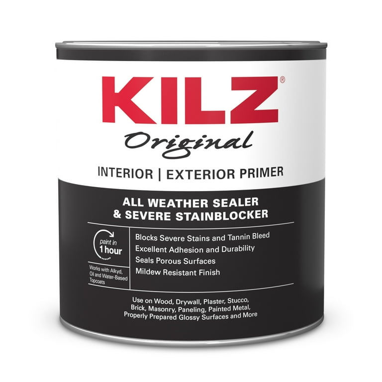 KILZ Original Oil-Based Primer, Interior and Exterior, 1 Quart