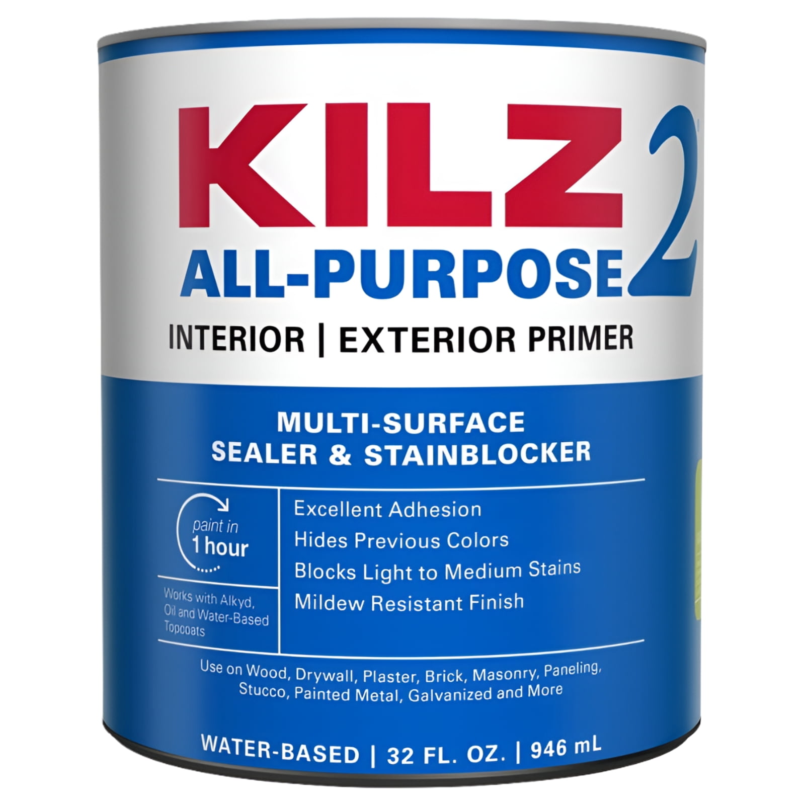 Kilz 2 20002 White WaterBased Primer and Sealer 1 qt., Each