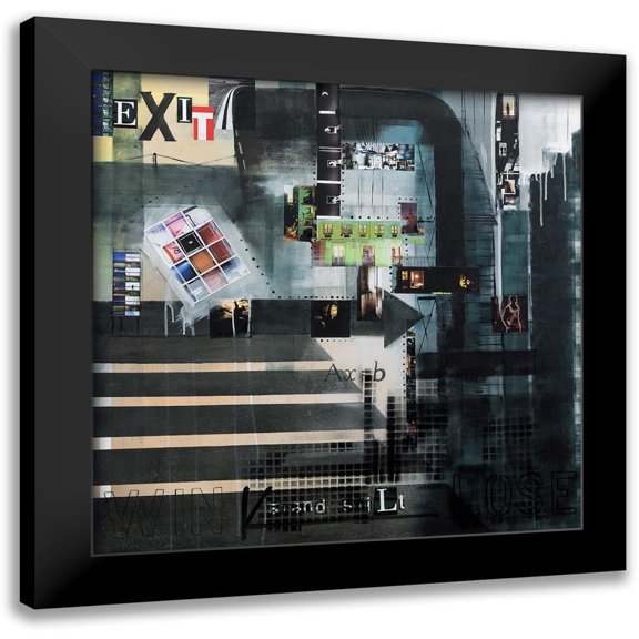 Kim 20x20 Black Modern Framed Museum Art Print Titled - Exit