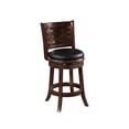 thumbnail image 1 of Kim 24 Inch Counter Stool, Solid Wood, Bonded Leather, Espresso, Black, 1 of 6