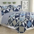 thumbnail image 1 of Kim - 3 Piece Quilt Set queen & king size - Navy Bedtime, 1 of 1