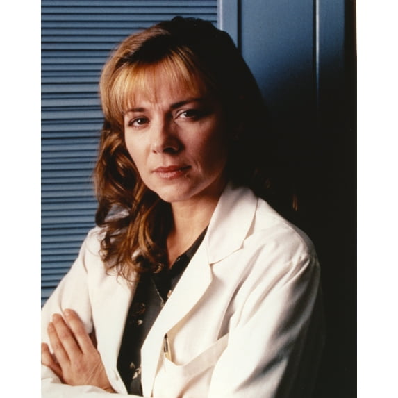 Kim Cattrall Crossed Arms in White Coat Photo Print (8 x 10)