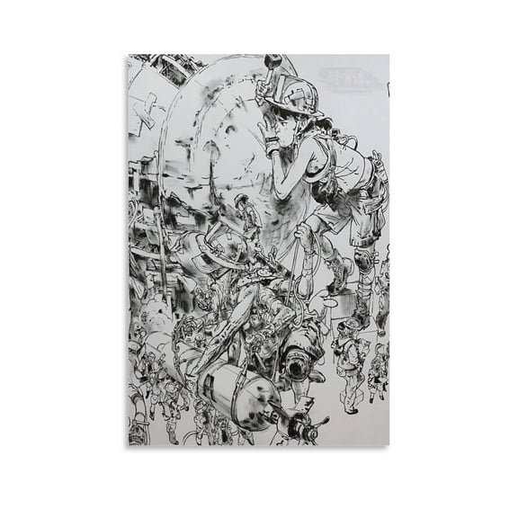 Kim Jung-Gi Korean Famous Illustration Comic Sketch Poster Art Poster (10) Canvas Poster Wall Art Picture Prints Hanging Photo Gift Decor Home Posters Artworks 24x36inch(60x90cm)