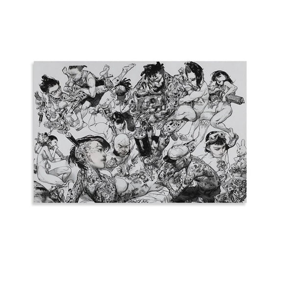 Kim Jung-Gi Korean Famous Illustration Comic Sketch Poster Art Poster (13) Canvas Wall Art Poster Decorative Bedroom Modern Home Print Picture Artworks Posters 16x24inch(40x60cm)