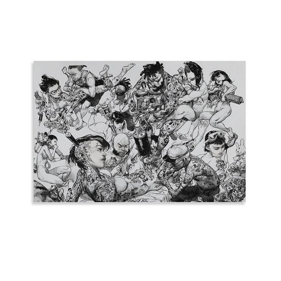 Kim Jung-Gi Korean Famous Illustration Comic Sketch Poster Art Poster (13) Picture Print Wall Art Poster Painting Canvas Posters Artworks Gift Room Aesthetic 12x18inch(30x45cm)