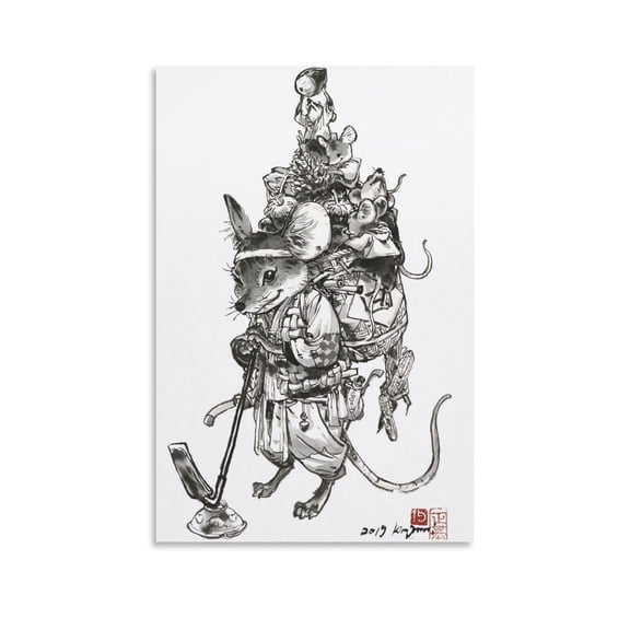 Kim Jung-Gi Korean Famous Illustration Comic Sketch Poster Art Poster (14) Canvas Art Poster and Wall Art Picture Print Modern Family bedroom Decor Posters 12x18inch(30x45cm)