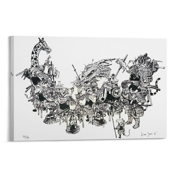 Kim Jung-Gi Korean Famous Illustration Comic Sketch Poster Art Poster (6) Artworks Picture Print Poster Wall Art Painting Canvas Gift Decor Home Posters Decorative 12x18inch(30x45cm)