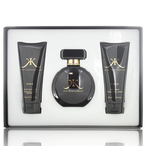 KIM KARDASHIAN GOLD WOMEN 3 PIECE GIFT SET 3.4 OZ EAU DE PARFUM