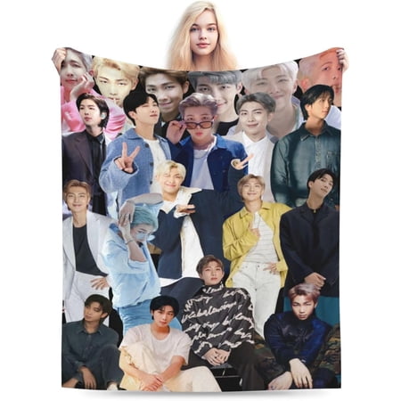 Kim Namjoon Blanket Soft and Warm Lightweight Fluffy Woollen Throws Blankets Carpet Rug Gift for Beach Yoga Bedroom Living Room Decoration Sofa Camping Trip Dorm Decor All Season