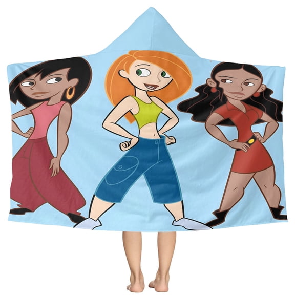 Kim Possible Pattern Beach Poncho - Microfiber - Towel - Kids Lightweight And Practical Essential For Beach Vacation