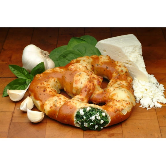 Kim and Scotts Spinach Feta Stuffed Pretzels, 6 Ounce -- 24 per case.