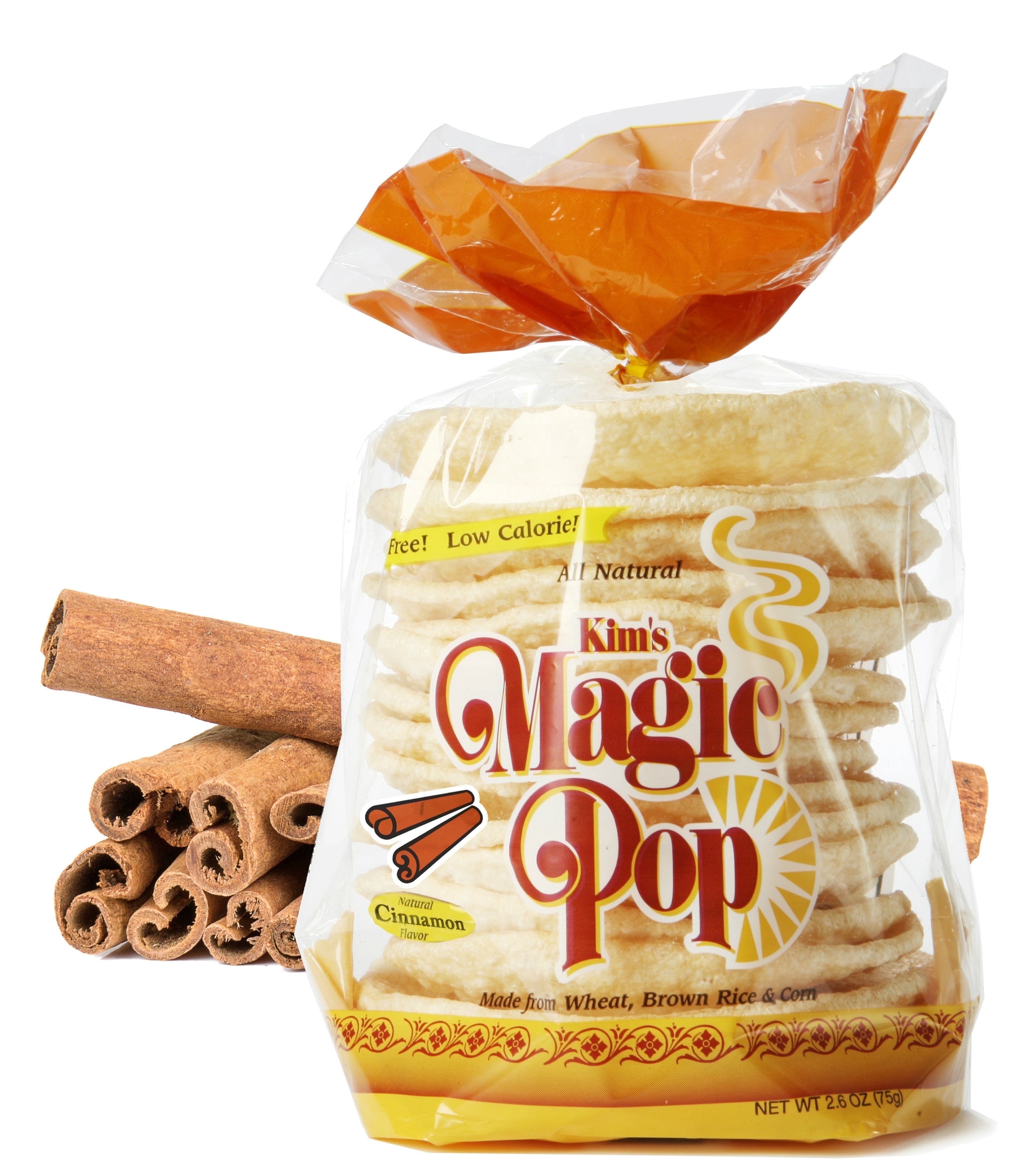 Kim's Magic Pop Rice Cakes Cinnamon 2.6oz, 12 Pack