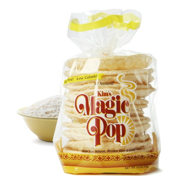 Kim's Magic Pop Original Flavor 12-Pack: Freshly Popped Rice Cakes, Healthy Grain Snack, 0 Weight Watchers Point