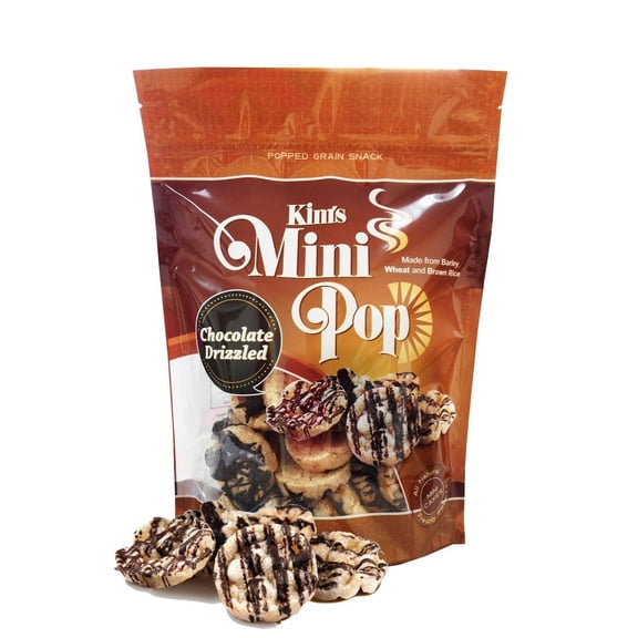 Kim's Mini Pop, Chocolate Drizzled, 4 Ounce, (6 Bags)