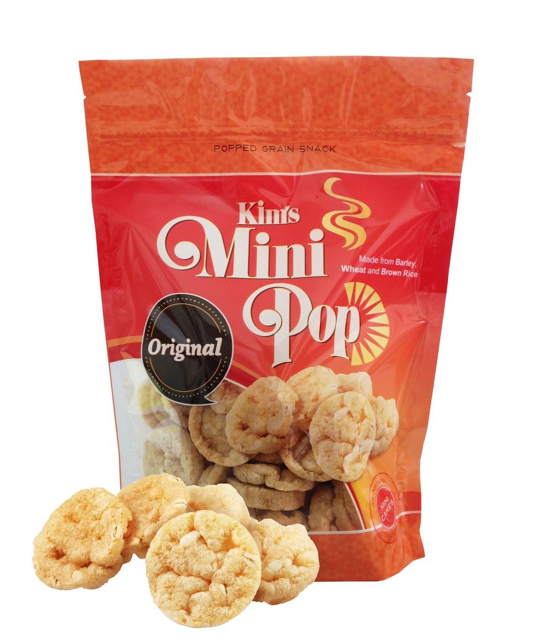 Mini Rice Chips Kim's Mini Pop Freshly Popped Rice Crisps | Vegan | 6 Bags | Low Carb ...