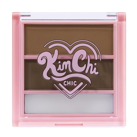 KimChi Chic Kimbrowly Eyebrow Powder Duo with Brow Wax - Natural Looking Brows, 3D Effect, Cruelty Free, Light Medium O 0.27oz
