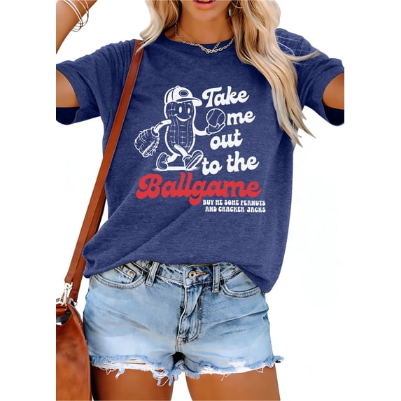 KimSoong Baseball Shirts Women Funny Baseball Mom Shirt Ballgame Graphic Tshirt Game Day Fan Tee Casual Short Sleeve Top