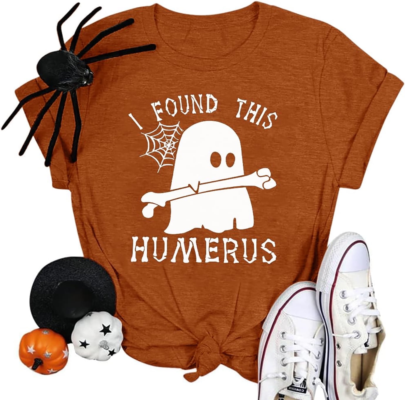 KimSoong Women Halloween T-Shirt Funny Ghost Graphic Shirt I Found This ...