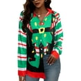 thumbnail image 1 of KimSoong Merry Christmas Shirts Women Funny Ugly Tee Xmas Button Down Long Sleeve Tops, 1 of 6