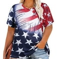 thumbnail image 1 of KimSoong Women Plus Size American Flag Shirt 4th of July T-Shirt USA Stars Stripes Shirt Patriotic Summer Tops, 1 of 7