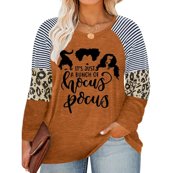 KimSoong Women Plus Size Halloween Shirts Raglan Baseball Long Sleeve Top