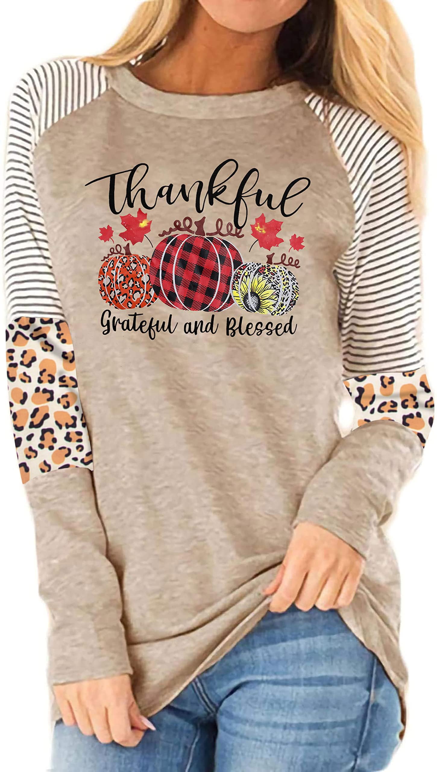 Women's Autumn Thanksgiving Print Shirts main image 1