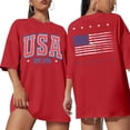 thumbnail image 1 of KimSoong USA Shirt American Flag Shirts Women Oversized 250 Years Patriotic T-Shirts Casual America Flag Print Tee Tops, 1 of 6