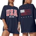thumbnail image 1 of KimSoong USA Shirt American Flag Shirts Women Oversized 250 Years Patriotic T-Shirts Casual America Flag Print Tee Tops, 1 of 6