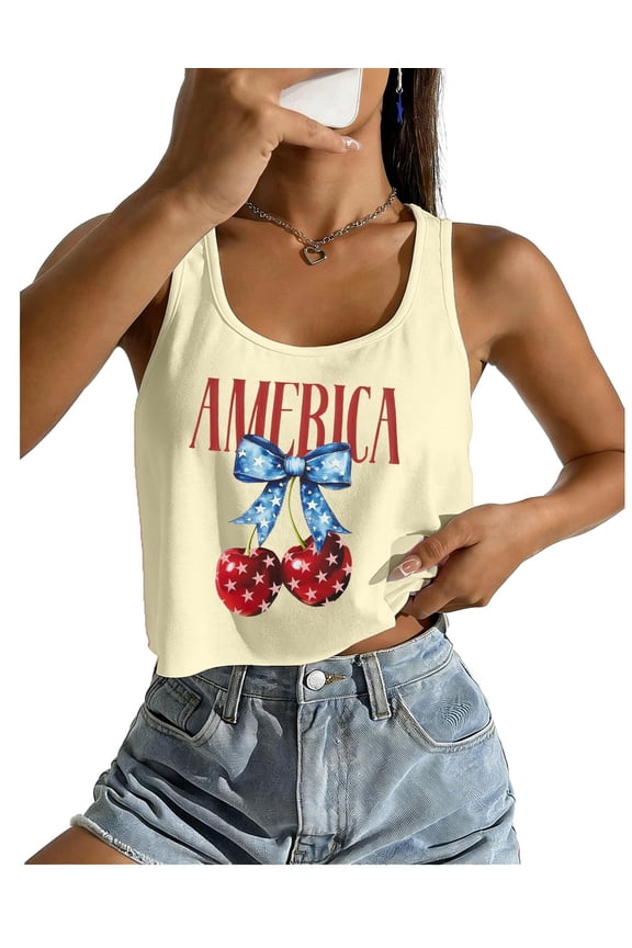 Women 4th of July Crop Tank Tops 250 Anniversary USA Shirt American Patriotic USA Sleeveless Shirts