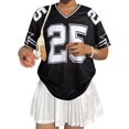 thumbnail image 1 of KimSoong Women Jersey Shirt Y2k Graphic Tees V Neck Baggy Streetwear Number Oversized T-shirt Summer Tops, Black, 1 of 8