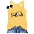 thumbnail image 1 of KimSoong Women Summer Sleeveless Tank Tops Hello Sunshine Letter Print Casual Loose Vest Vacation Shirt, 1 of 7