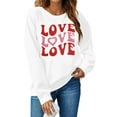 thumbnail image 1 of KimSoong Women Oversized Love Sweatshirt Funny Letter Print Long Sleeve Crew Shirt Holiday Pullover Tops, 1 of 8