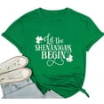 thumbnail image 1 of KimSoong Women St. Patrick's Day T-Shirts Let The Shenanigans Begin Letter Print Shirt Lucky Shamrock Tee Funny Sayings Tops, 1 of 7